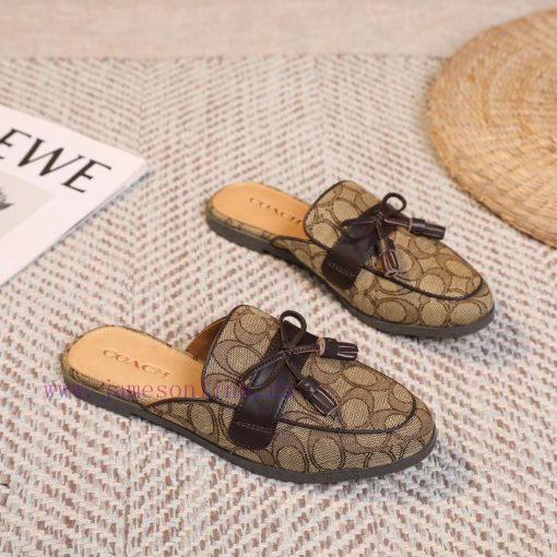 Brown 35-40COACH/Coach Willow Nail Slippers,Lazy shoes are easy to put on and take off, withokcodk17 - Image 4