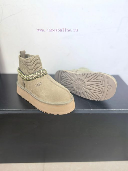 Top UGG ² ⁰² ⁴ New snow boots with ethnic style and sock covers, with wool lining in the socweyqw423 - Image 6