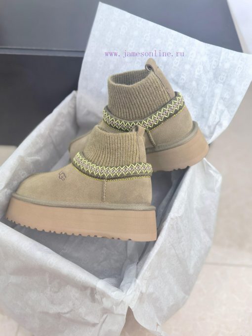 Top UGG ² ⁰² ⁴ New snow boots with ethnic style and sock covers, with wool lining in the socweyqw423 - Image 9