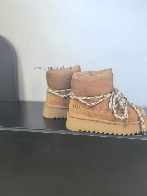 Top UGG ² ⁰² ⁴ fur integrated lace up down snow bootsA small stove in winter cannot even witfsnclqxq - Image 4