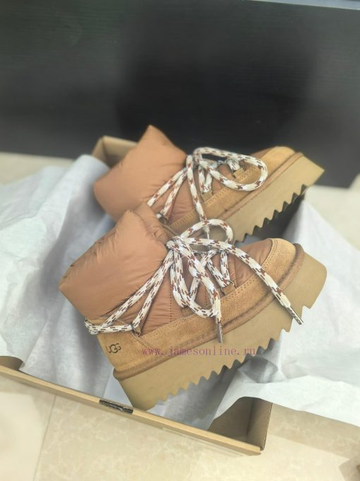 Top UGG ² ⁰² ⁴ fur integrated lace up down snow bootsA small stove in winter cannot even witfsnclqxq - Image 5