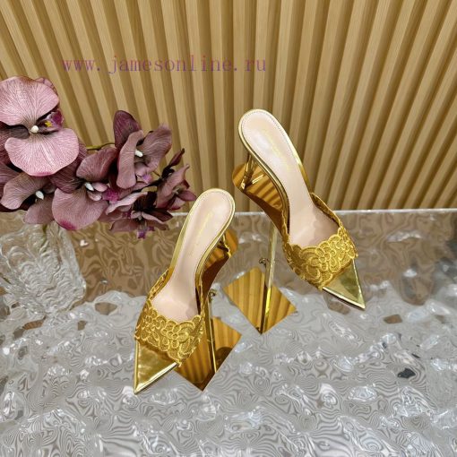 Gianvito Rossi 2024 Classic Pointed Embroidered Lace High Heels Half Dragged————————————Its uqjdzx6k - Image 2