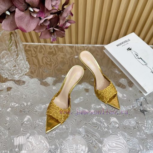 Gianvito Rossi 2024 Classic Pointed Embroidered Lace High Heels Half Dragged————————————Its uqjdzx6k - Image 8