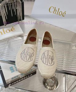 Chlo é Fisherman's ShoesMaterial: Straw woven fabric, cowhide liningColor Apricot WhiteSize 91wdrvk2