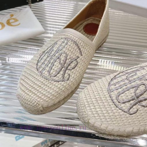 Chlo é Fisherman's ShoesMaterial: Straw woven fabric, cowhide liningColor Apricot WhiteSize 91wdrvk2 - Image 9