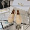 Chlo é Fisherman's ShoesMaterial: Straw woven fabric, cowhide liningColor Apricot WhiteSize dabwy2lz