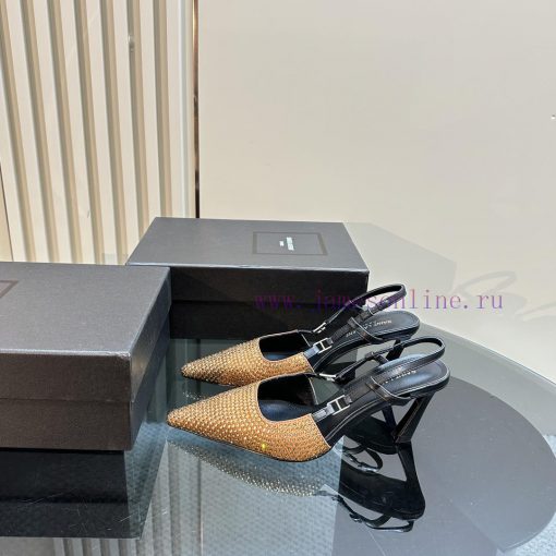 YSL Saint Laurent - SS2024 New Autumn Collection Diamond High Heel Sandals2024 series high-hpummkcre - Image 2