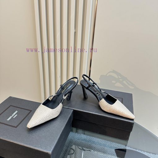 YSL Saint Laurent - SS2024 New Autumn Collection Diamond High Heel Sandals2024 series high-h1r87r5qg - Image 4