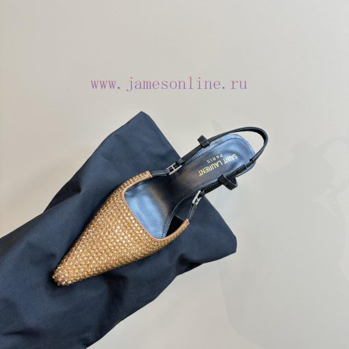 YSL Saint Laurent - SS2024 New Autumn Collection Diamond High Heel Sandals2024 series high-hpummkcre - Image 9