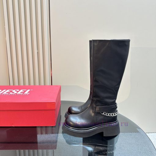 Top Short and Long 550Diesel round toe side zipper long and short bootsSuper slimming on thexzj82s3l - Image 2