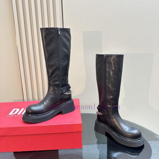 Top Short and Long 550Diesel round toe side zipper long and short bootsSuper slimming on thexzj82s3l - Image 4