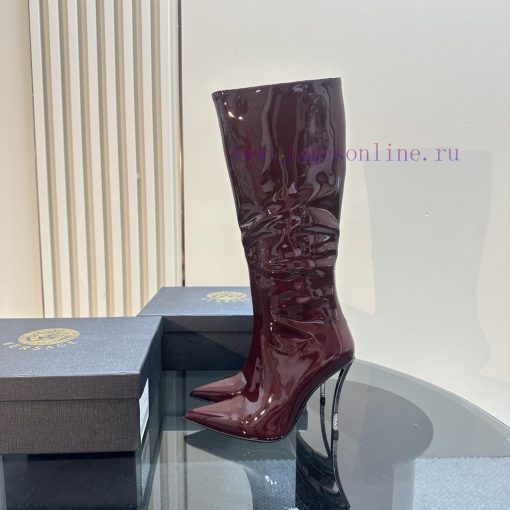Versace 2024 Spring/Summer New Long BootsThe Milan runway features a minimalist and sleek deshi8ysfx - Image 2