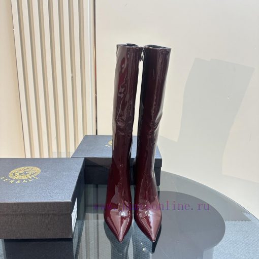 Versace 2024 Spring/Summer New Long BootsThe Milan runway features a minimalist and sleek deshi8ysfx - Image 3