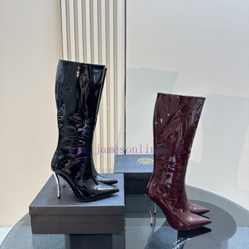 Versace 2024 Spring/Summer New Long BootsThe Milan runway features a minimalist and sleek deshi8ysfx - Image 10