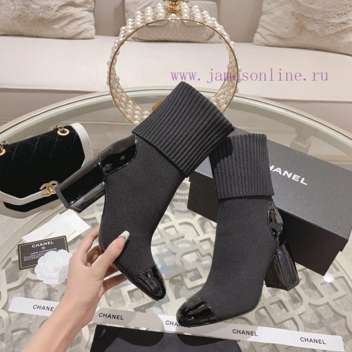 Chanel 24Ss Autumn/Winter Chanel Coarse Heel Socks BootsThe sock tube is made of knitted elaxywstd9w - Image 7