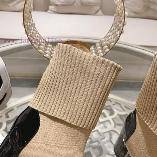 Chanel 24Ss Autumn/Winter Chanel Coarse Heel Socks BootsThe sock tube is made of knitted elar8xcxdlq - Image 9