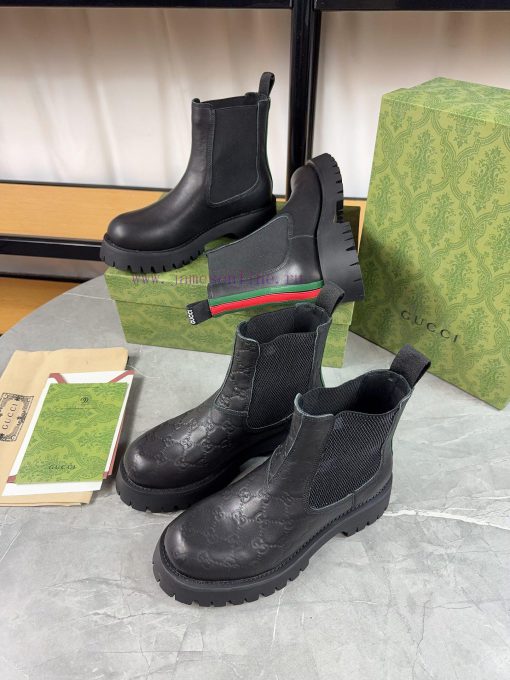 Gucci2024 New Edition, Double GG Groove Thick Bottom Lefu Sponge Cake Shoes Original Edition36cv0g18 - Image 2