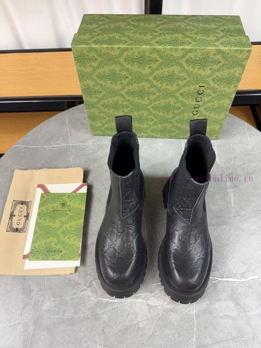 Gucci2024 New Edition, Double GG Groove Thick Bottom Lefu Sponge Cake Shoes Original Editionlp2lsuno - Image 4