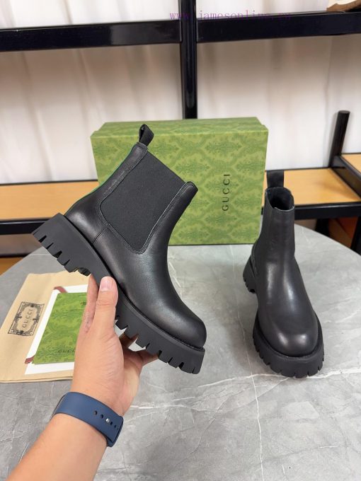 Gucci2024 New Edition, Double GG Groove Thick Bottom Lefu Sponge Cake Shoes Original Edition36cv0g18 - Image 5
