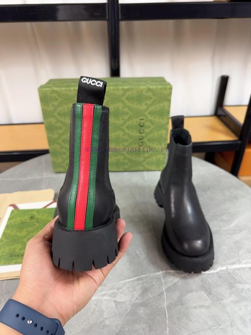 Gucci2024 New Edition, Double GG Groove Thick Bottom Lefu Sponge Cake Shoes Original Edition36cv0g18 - Image 6