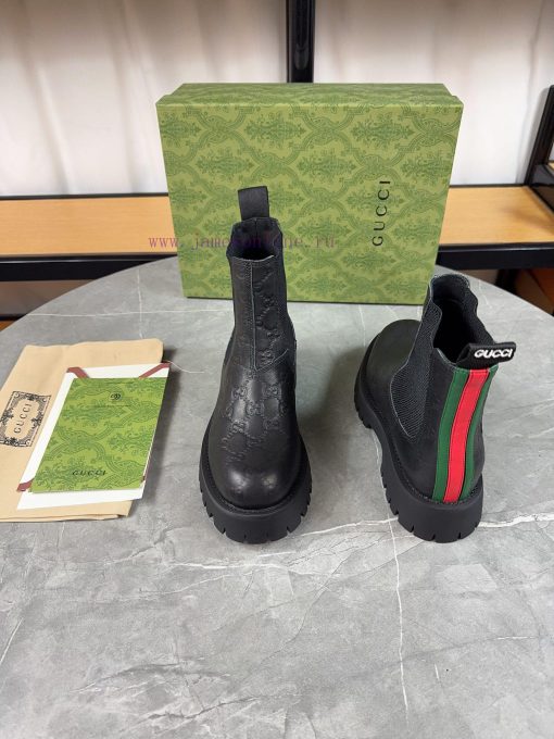 Gucci2024 New Edition, Double GG Groove Thick Bottom Lefu Sponge Cake Shoes Original Editionlp2lsuno - Image 7