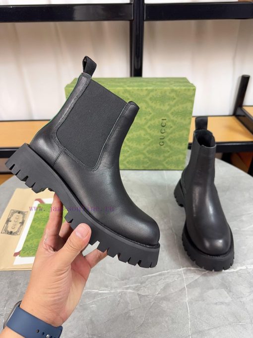 Gucci2024 New Edition, Double GG Groove Thick Bottom Lefu Sponge Cake Shoes Original Edition36cv0g18 - Image 7