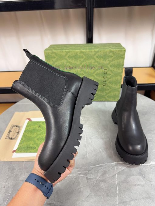 Gucci2024 New Edition, Double GG Groove Thick Bottom Lefu Sponge Cake Shoes Original Edition36cv0g18 - Image 8