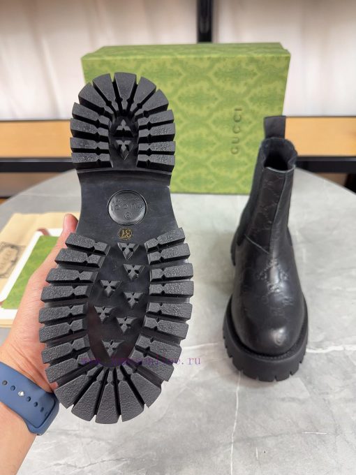 Gucci2024 New Edition, Double GG Groove Thick Bottom Lefu Sponge Cake Shoes Original Editionlp2lsuno - Image 9