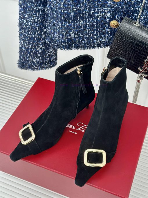 Roger Vivier | RV Classic Autumn/WinterHigh heeled square buckle short boots seriesThe shoe hodrgf5k - Image 3