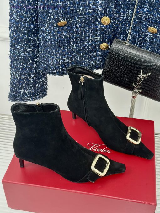 Roger Vivier | RV Classic Autumn/WinterHigh heeled square buckle short boots seriesThe shoe hodrgf5k - Image 4