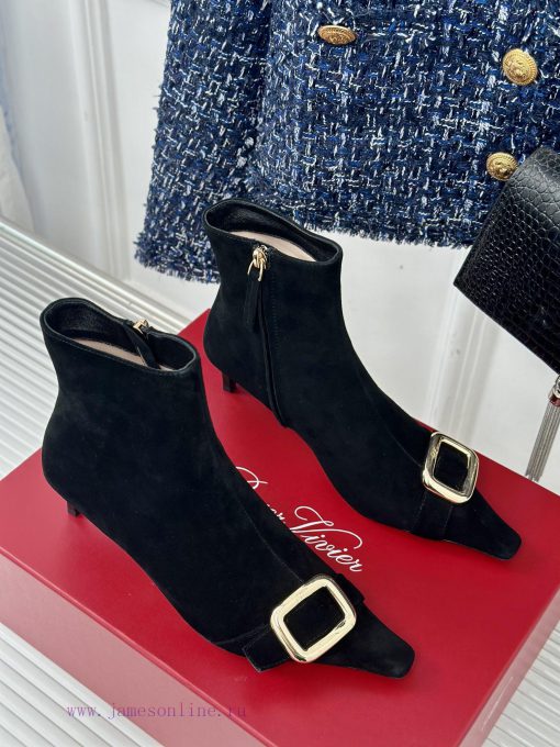 Roger Vivier | RV Classic Autumn/WinterHigh heeled square buckle short boots seriesThe shoe hodrgf5k - Image 5
