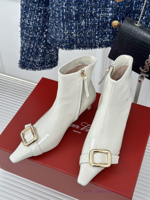 Roger Vivier | RV Classic Autumn/WinterHigh heeled square buckle short boots seriesThe shoe g9w3wa1z - Image 3
