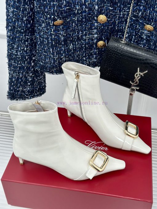 Roger Vivier | RV Classic Autumn/WinterHigh heeled square buckle short boots seriesThe shoe g9w3wa1z - Image 4