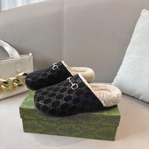 P Autumn/Winter New Wool Women's Wooden Shoes with Clips, Beautiful Slave Wool SlippersThe lh41tsign - Image 6
