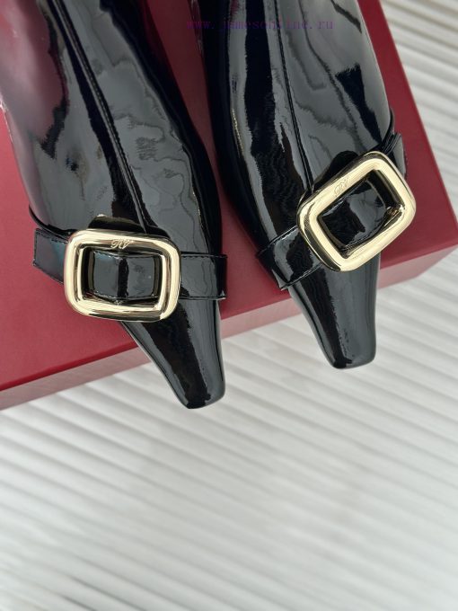 Roger Vivier | RV Classic Autumn/WinterHigh heeled square buckle short boots seriesThe shoe 2ws0r8js - Image 8