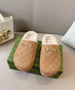 P Autumn/Winter New Wool Women's Wooden Shoes with Clips, Beautiful Slave Wool SlippersThe ldaxp9dnv