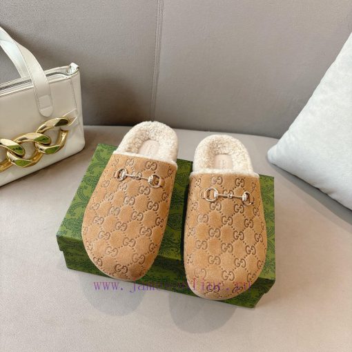 P Autumn/Winter New Wool Women's Wooden Shoes with Clips, Beautiful Slave Wool SlippersThe ldaxp9dnv