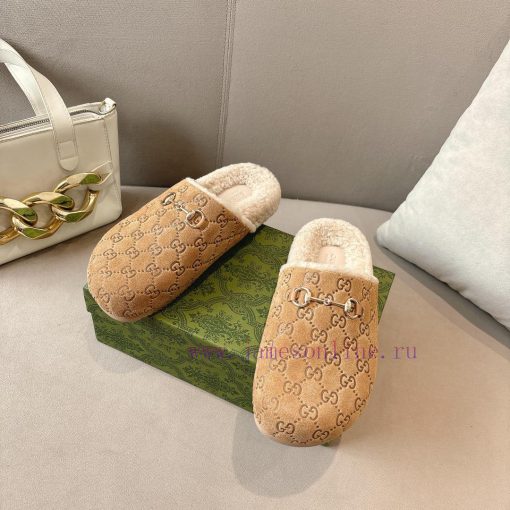 P Autumn/Winter New Wool Women's Wooden Shoes with Clips, Beautiful Slave Wool SlippersThe ldaxp9dnv - Image 3