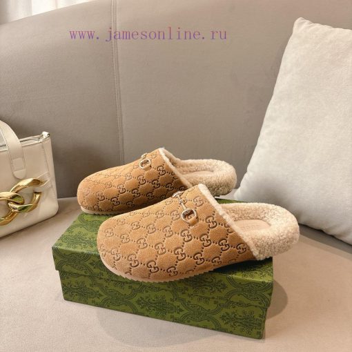 P Autumn/Winter New Wool Women's Wooden Shoes with Clips, Beautiful Slave Wool SlippersThe ldaxp9dnv - Image 4