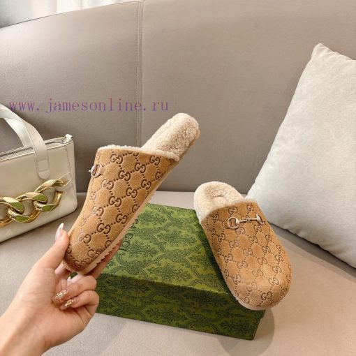 P Autumn/Winter New Wool Women's Wooden Shoes with Clips, Beautiful Slave Wool SlippersThe ldaxp9dnv - Image 6