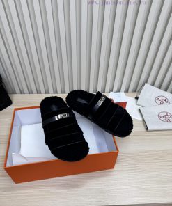 Couple style fashion hit Hermes wool slippers, excellent qualityThe shoe upper is made of imgekj67ri