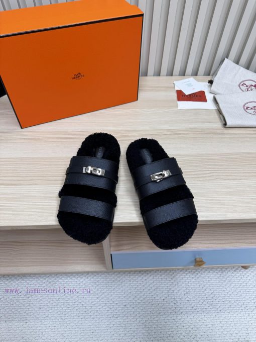 Couple style fashion hit Hermes wool slippers, excellent qualityThe shoe upper is made of imq2hlis9w