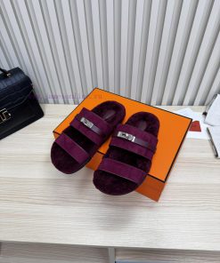 Couple style fashion hit Hermes wool slippers, excellent qualityThe shoe upper is made of im23j0hd8p