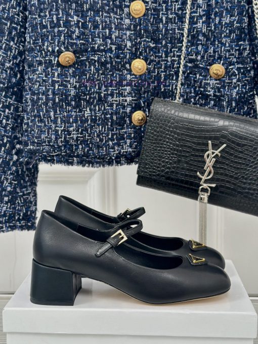 PRADA/PRADA Classic Triangle LogoRough heeled Mary Jane shoe seriesMinimalist and ultimate t0oqovb70