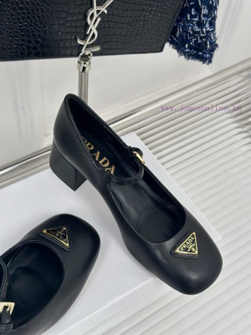 PRADA/PRADA Classic Triangle LogoRough heeled Mary Jane shoe seriesMinimalist and ultimate t0oqovb70 - Image 6