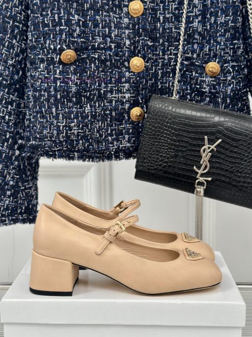 PRADA/PRADA Classic Triangle LogoRough heeled Mary Jane shoe seriesMinimalist and ultimate tjwxf2t8z - Image 2