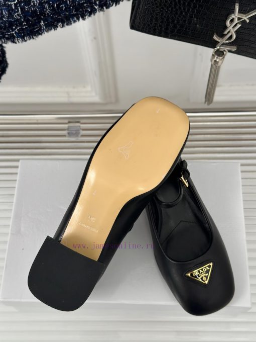 PRADA/PRADA Classic Triangle LogoRough heeled Mary Jane shoe seriesMinimalist and ultimate t0oqovb70 - Image 10