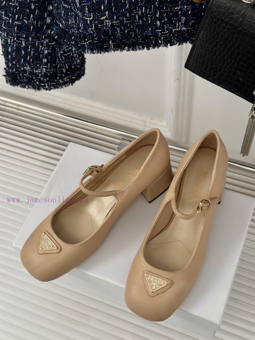 PRADA/PRADA Classic Triangle LogoRough heeled Mary Jane shoe seriesMinimalist and ultimate tjwxf2t8z - Image 3