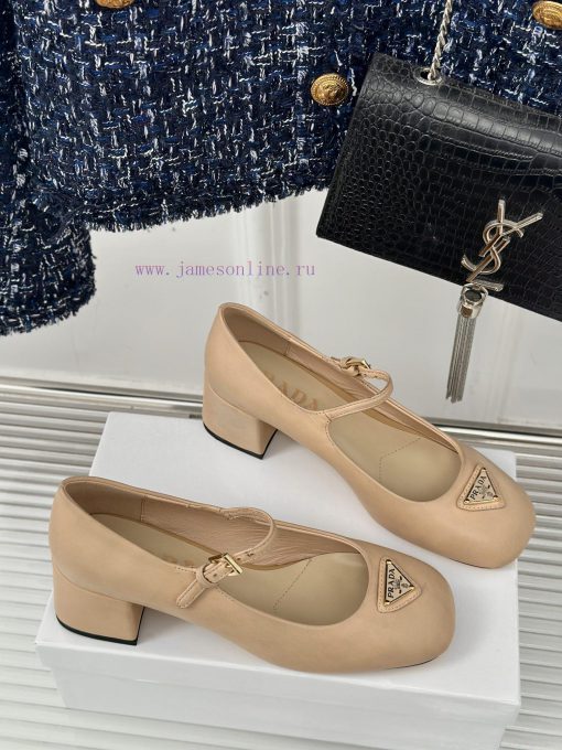 PRADA/PRADA Classic Triangle LogoRough heeled Mary Jane shoe seriesMinimalist and ultimate tjwxf2t8z - Image 4