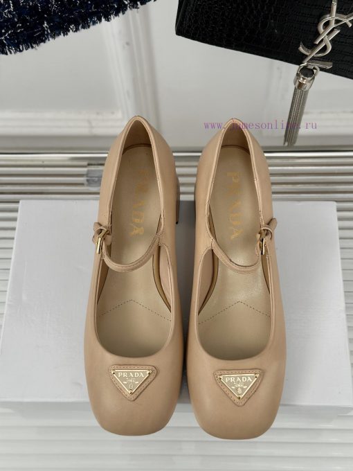 PRADA/PRADA Classic Triangle LogoRough heeled Mary Jane shoe seriesMinimalist and ultimate tjwxf2t8z - Image 5